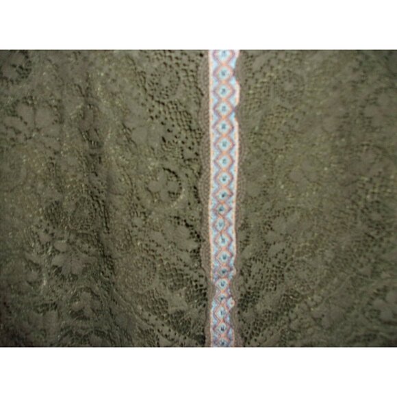 Cloud Sky Brown Lace Overlay Lined Aztec Asymmetrical Tank Top L - Picture 2 of 4